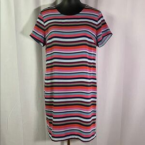 Cynthia Rowley Multicolor Striped Short Sleeve Shift Dress